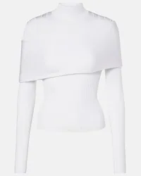 Thierry Mugler Top in maglia a coste Bianco