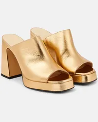 SOULIERS MARTINEZ Sandali Alba 90 in pelle con plateau Oro