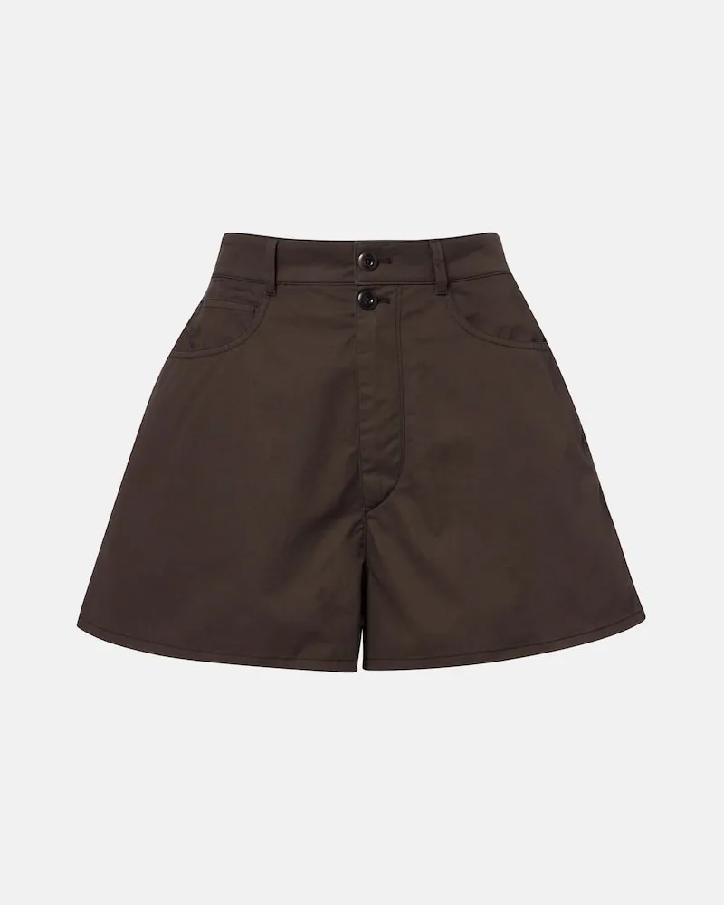 Christophe Lemaire Shorts in twill di cotone Marrone