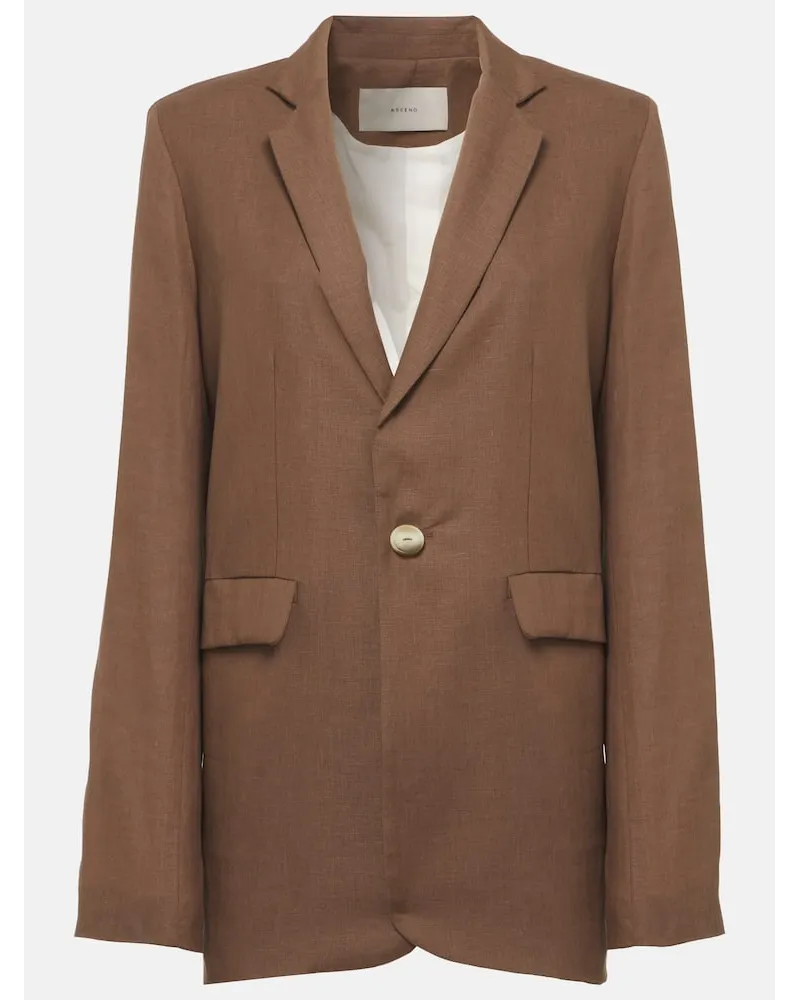 ASCENO Blazer Azores in lino Marrone