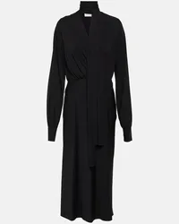 SPORTMAX Abito midi Disegno in crêpe di seta Nero