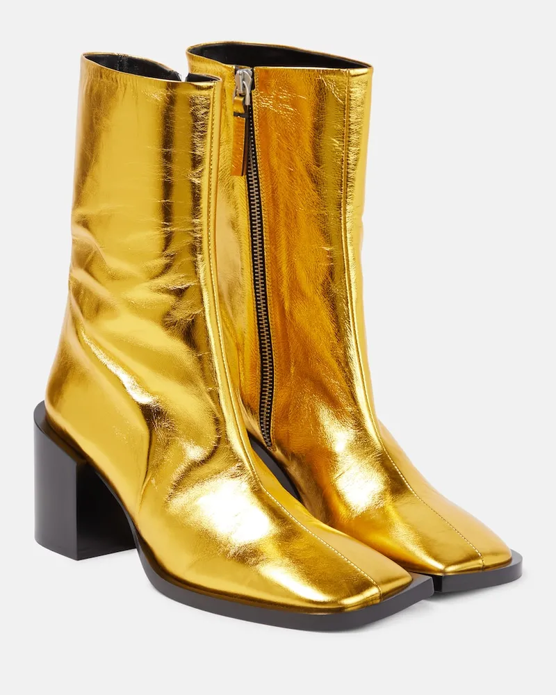 Jil Sander Stivaletti in pelle metallizzata Oro