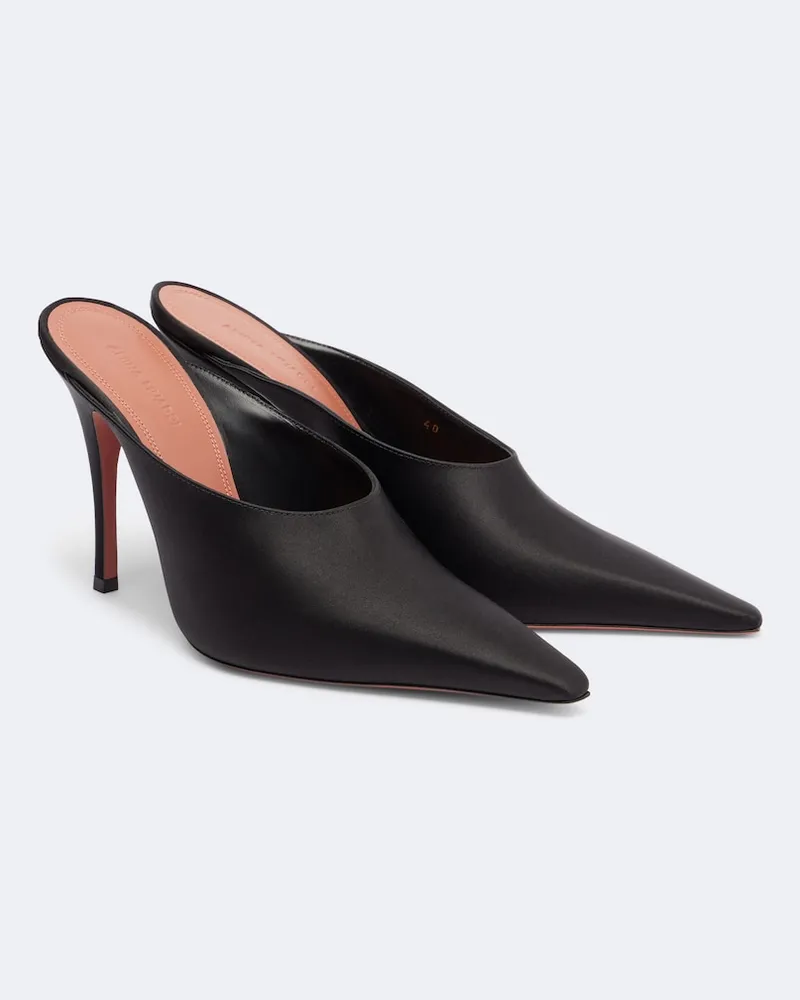 Amina Muaddi Mules Felicia in satin Nero