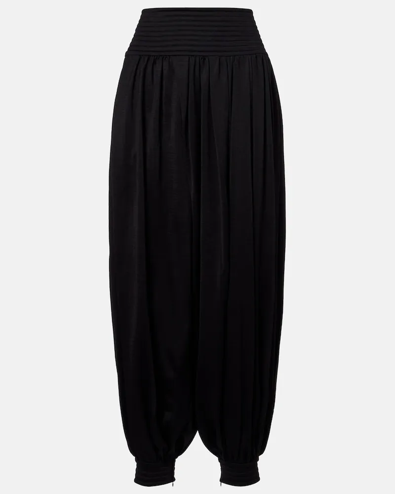 Alaïa AlaÃ¯a Pantaloni balloon in misto lana Nero