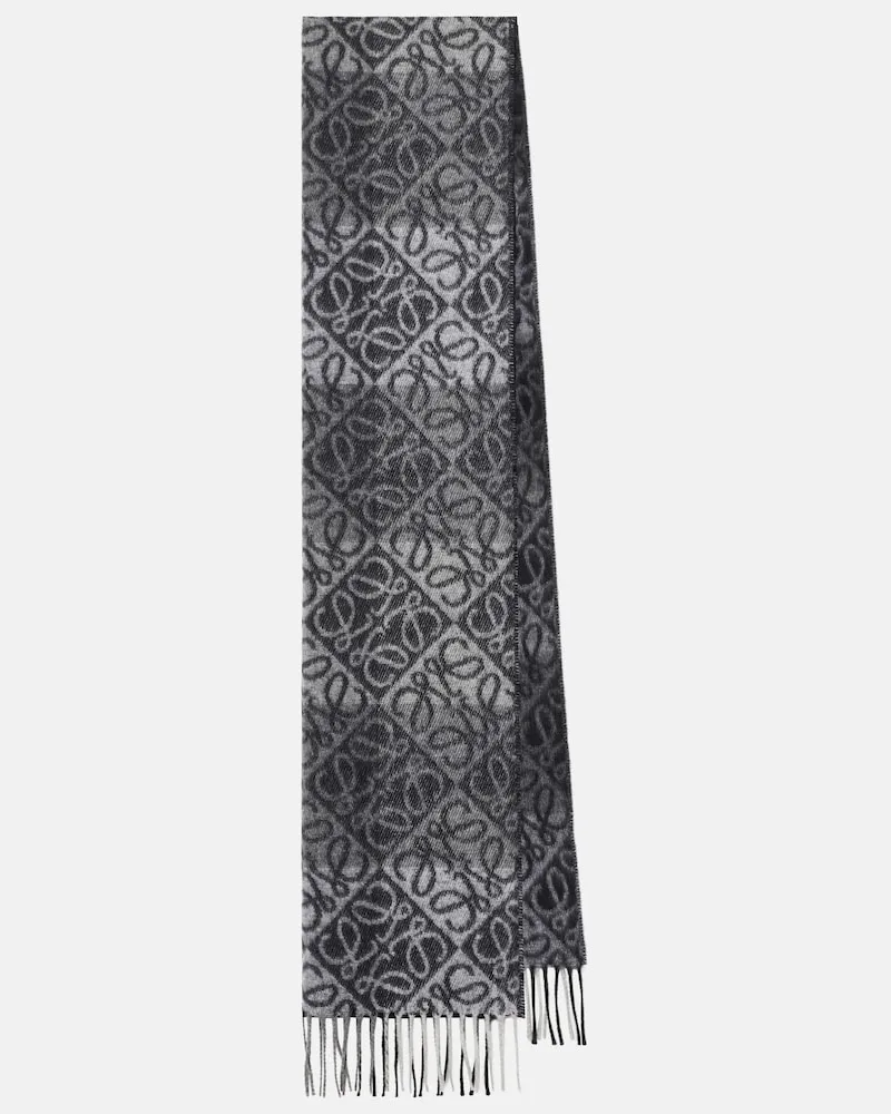 Loewe Sciarpa Anagram in lana e cashmere Nero
