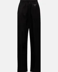 Prada Pantaloni sportivi in nylon Nero