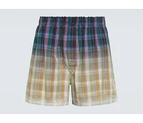 Shorts in cotone a quadri