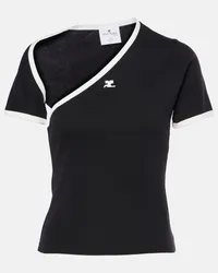 Courrèges Courrèges T-shirt asimmetrica in cotone Nero