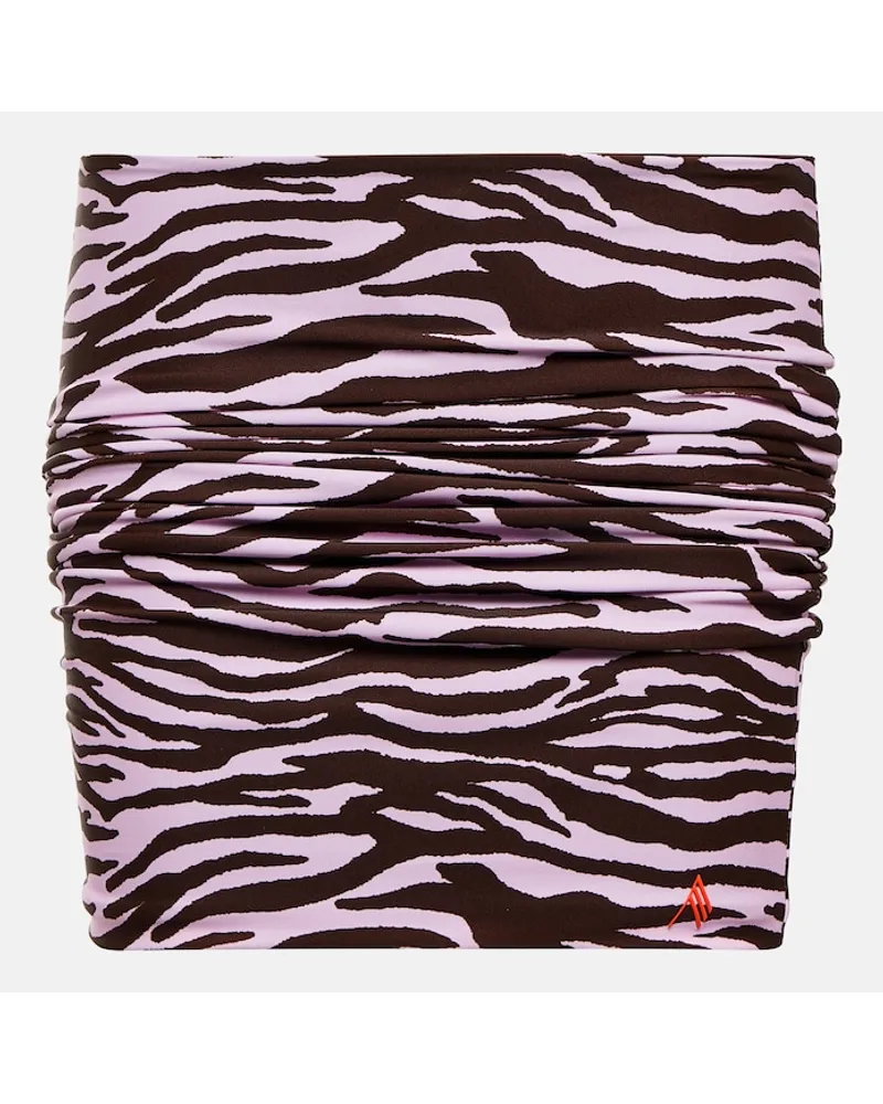 ATTICO Minigonna in lycra con stampa e ruches Multicolore