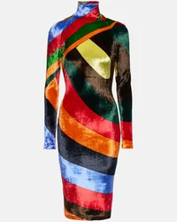 Emilio Pucci Miniabito Iride in velluto con stampa Multicolore