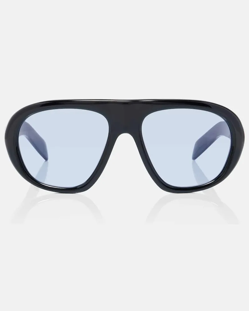 Prada Occhiali da sole aviator con logo Nero