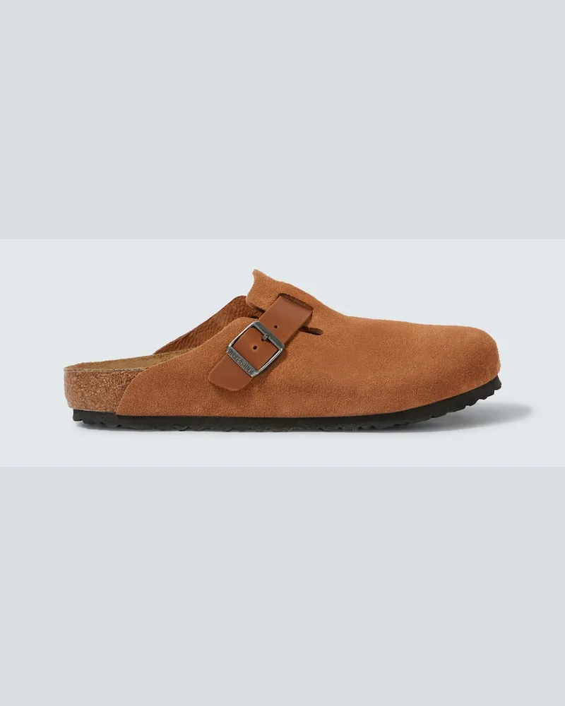 Birkenstock Mules Boston in suede Marrone