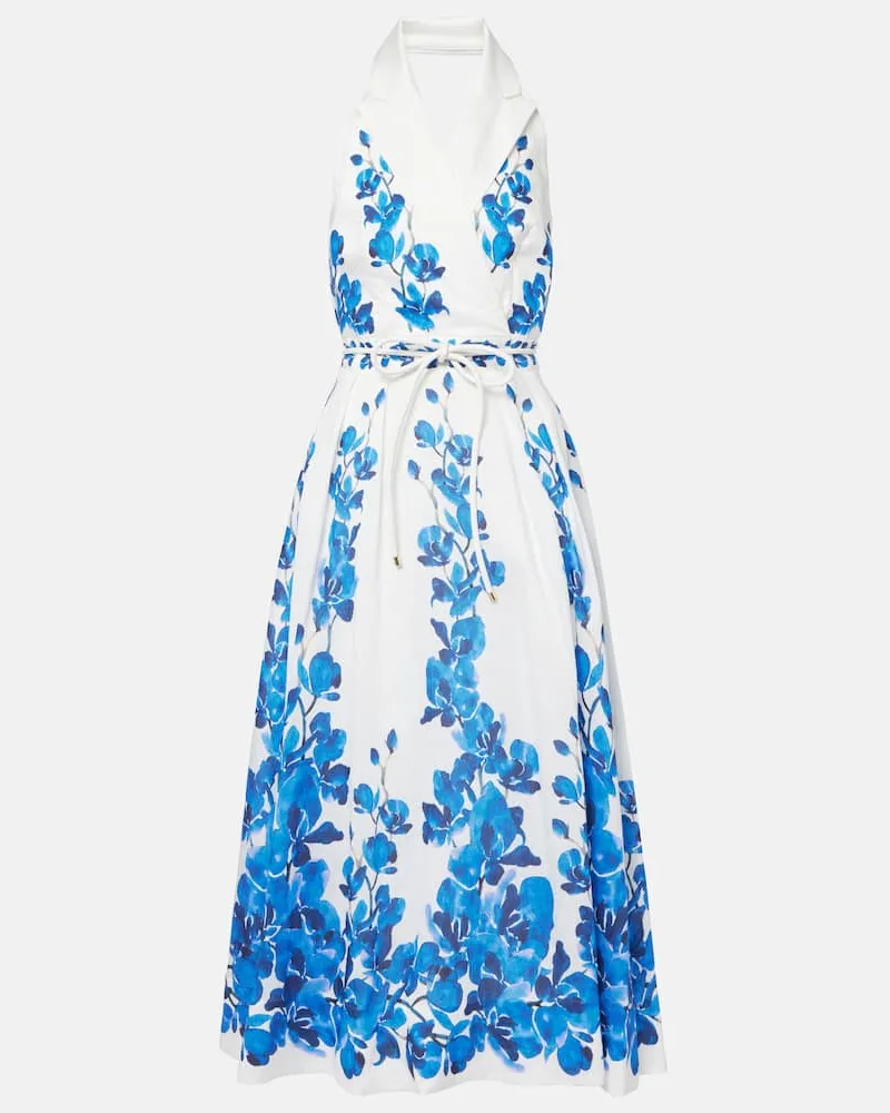 Rebecca Vallance Abito midi Orchid Blues con stampa Blu