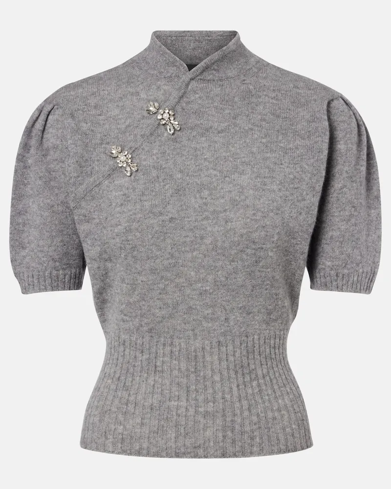 Simone Rocha Pullover in cashmere decorato Grigio