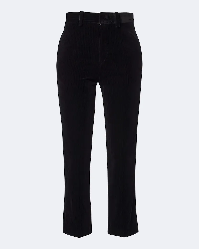 Isabel Marant Pantaloni dritti Roaya in velluto di cotone Nero