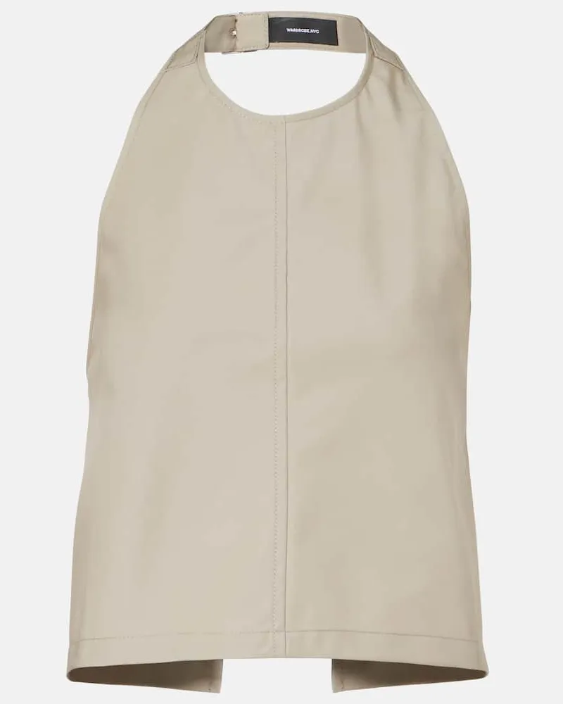 WARDROBE.NYC Top in misto cotone con scollo allâamericana Grigio