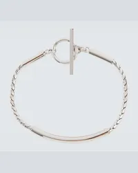 Saint Laurent Bracciale con logo Metallizzato