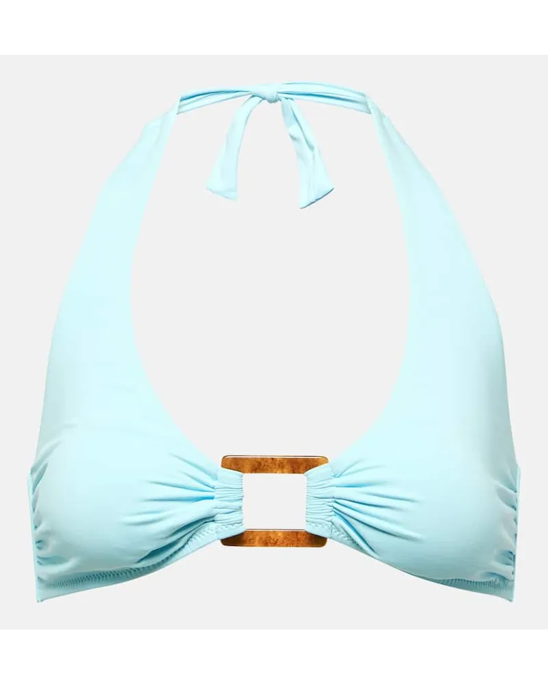 Melissa Odabash Top bikini Paris con scollo all'americana Blu