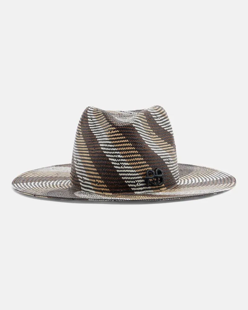 RUSLAN BAGINSKIY Fedora in paglia a righe Marrone