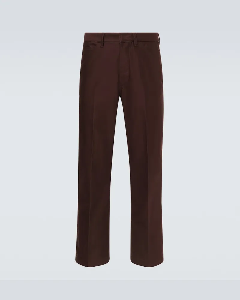 Tom Ford Pantaloni cargo in raso di cotone Marrone