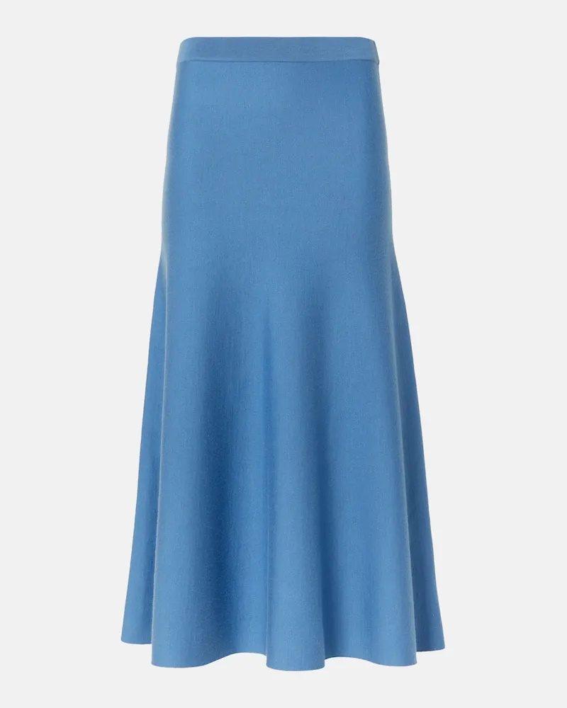 Gabriela Hearst Gonna midi Freddie in cashmere e seta Blu