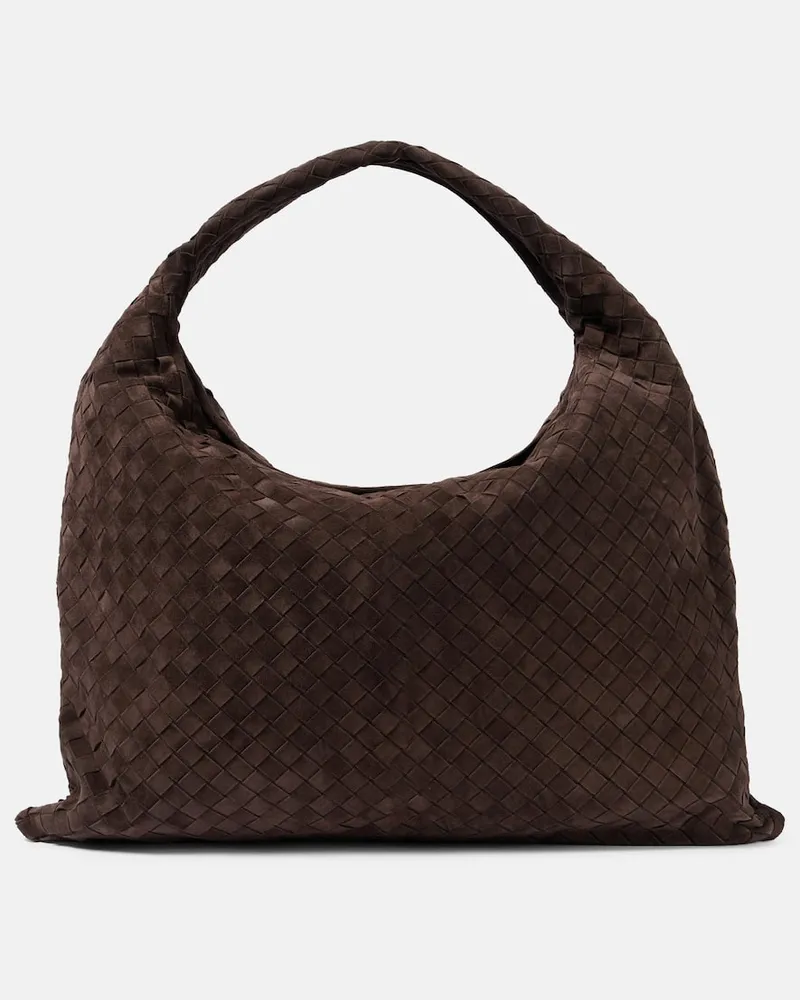Bottega Veneta Borsa a spalla Hop Large in suede Marrone