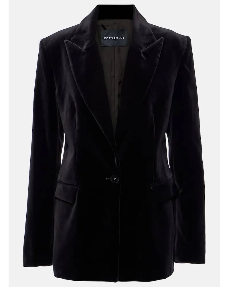 COSTARELLOS Blazer Azura in velluto di cotone Nero