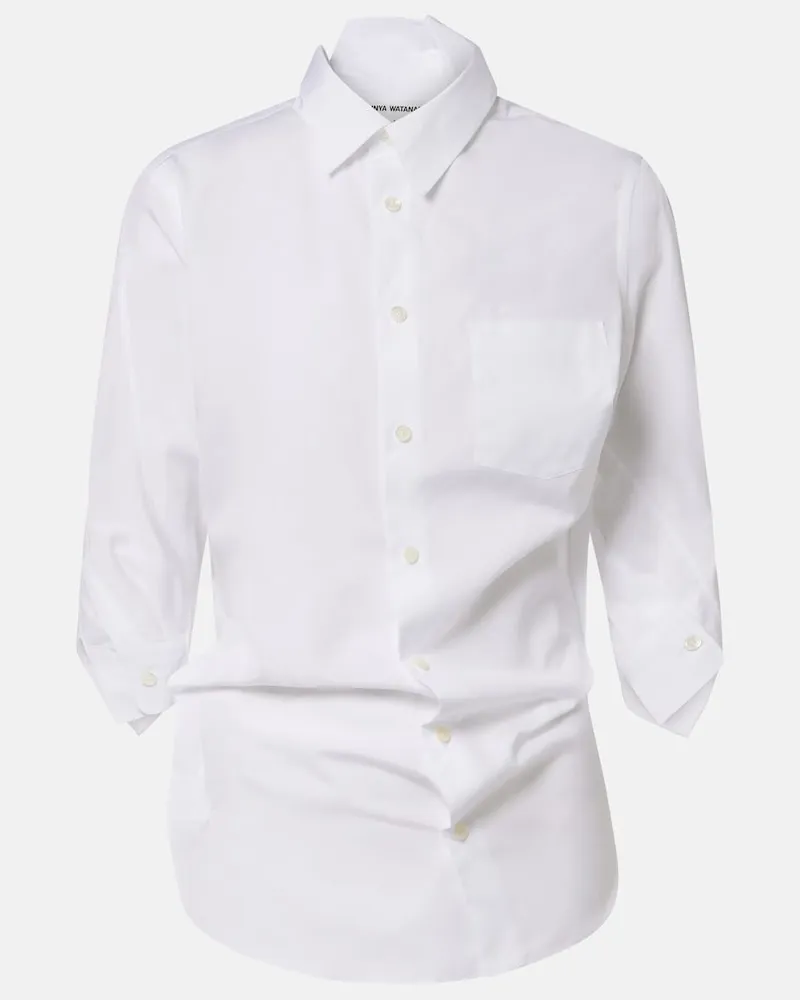 Junya Watanabe Camicia in popeline di cotone Bianco