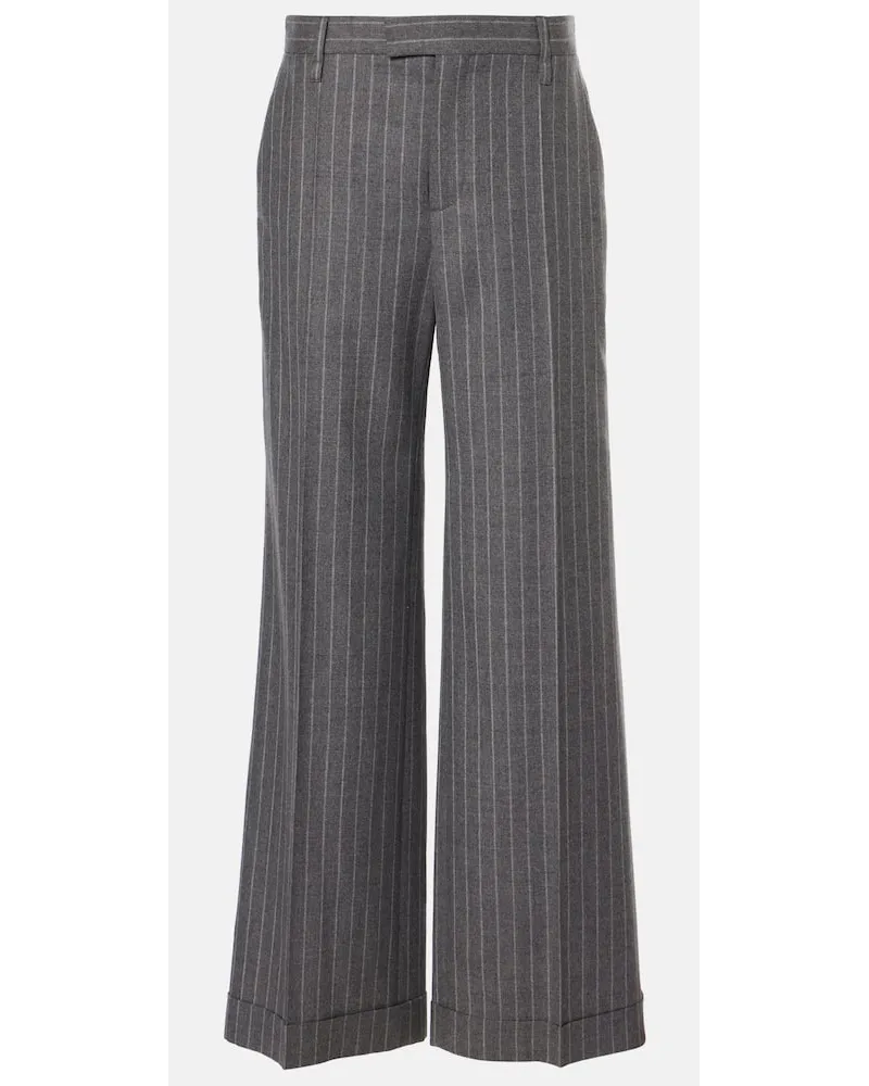Brunello Cucinelli Pantaloni a gamba larga in lana vergine Grigio