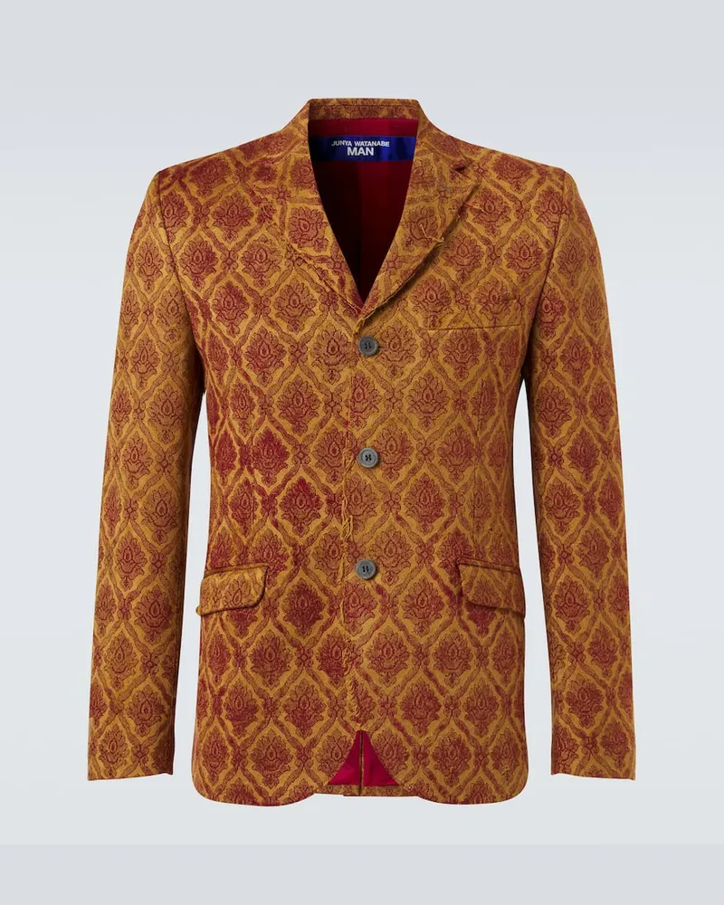 Junya Watanabe Blazer monopetto in jacquard Giallo