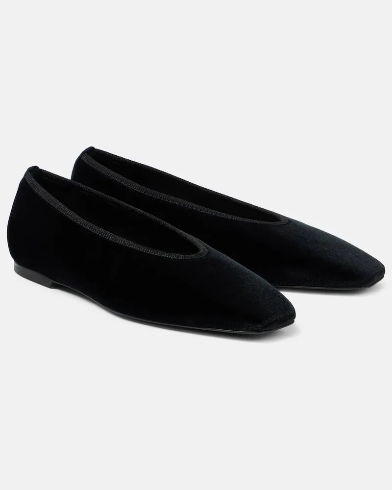 Totême Ballerine in velluto Nero