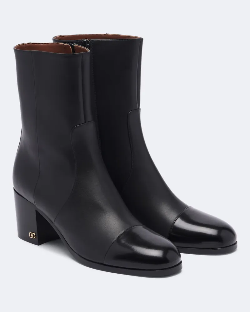 Valentino Garavani Stivaletti VLogo in pelle Nero