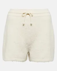 Loro Piana Shorts in cashmere a vita alta Bianco