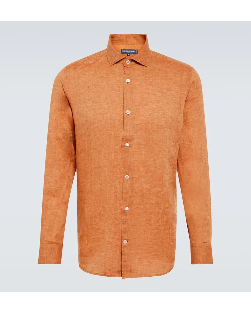 Frescobol Carioca Camicia Antonio in lino Beige