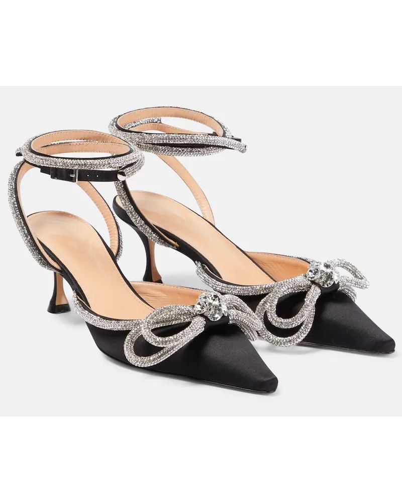 Mach & Mach Pumps Double Bow 65 in raso Nero
