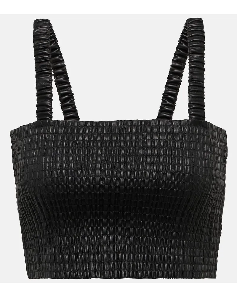 Proenza Schouler White label - Top cropped in similpelle Nero