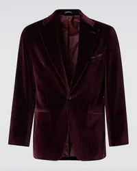 Rubinacci Blazer in velluto di cotone Borgogna