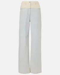 Givenchy Jeans a gamba larga 4G Liquid con tweed Blu