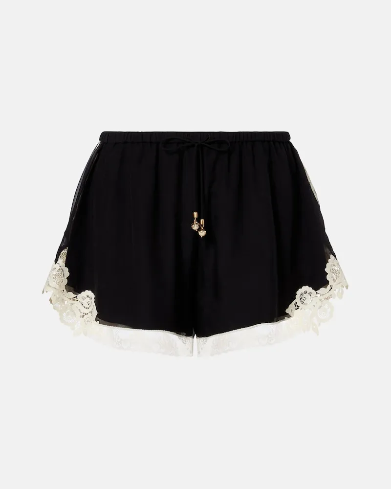 Zimmermann Shorts Roselight in cotone e seta Nero
