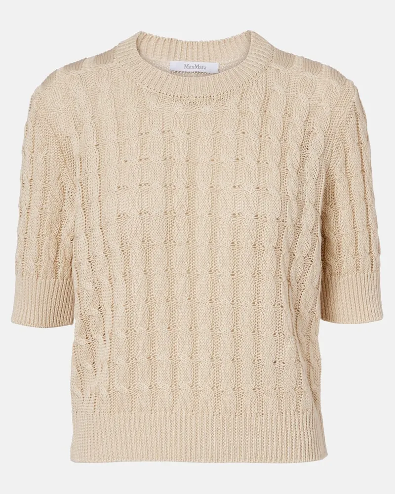 Max Mara Pullover Talamo in lino Beige