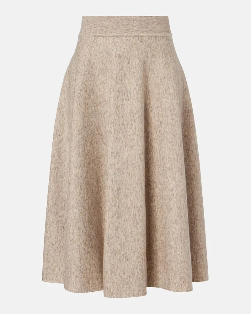 Loro Piana Gonna midi in cashmere, lana e lino Beige