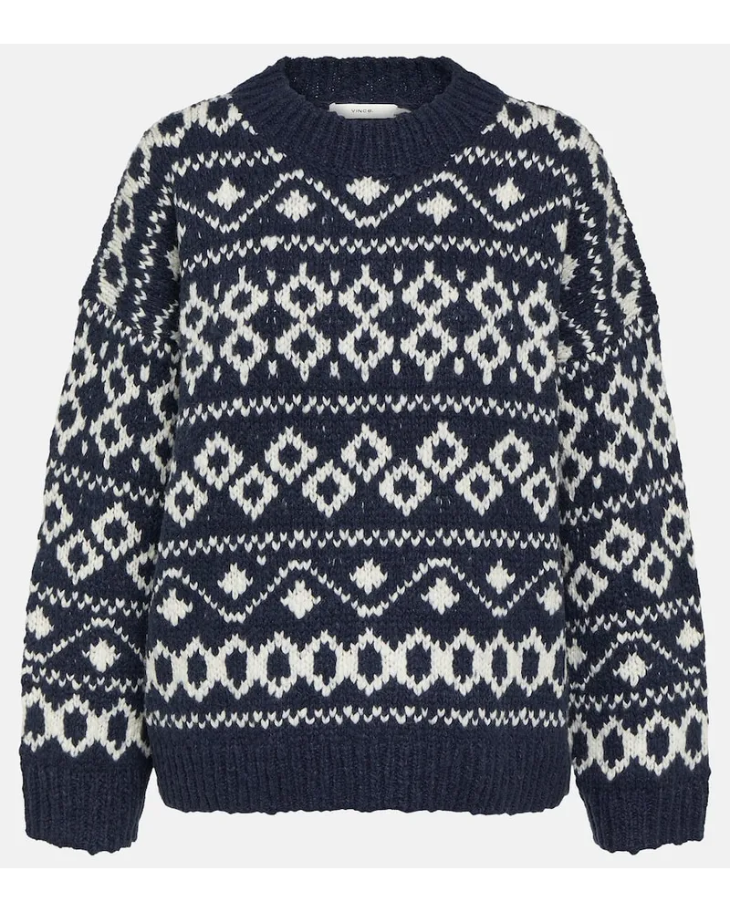 Vince Pullover in misto lana Blu