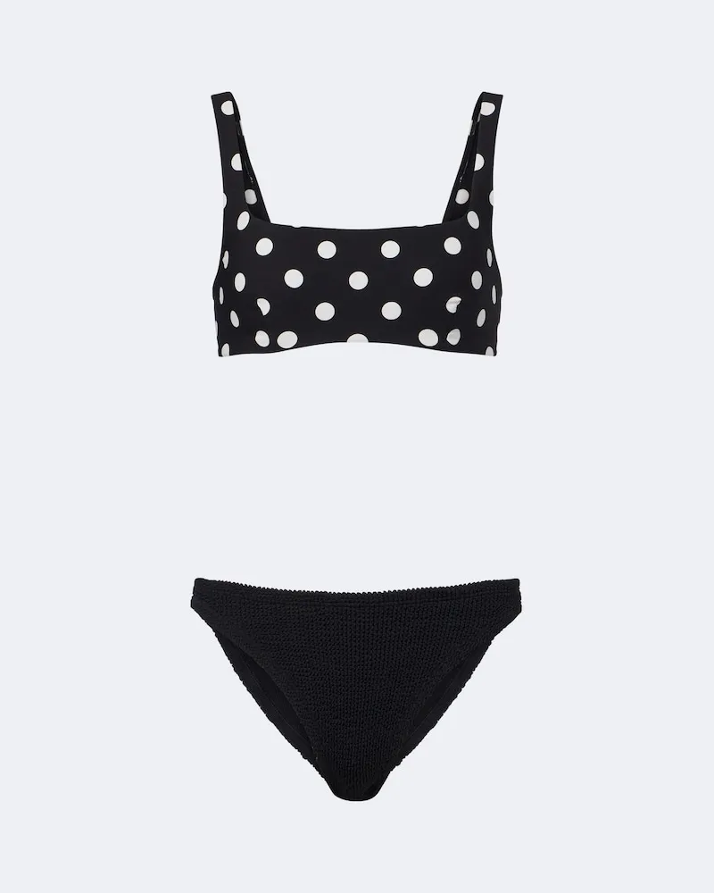 Hunza G Bikini Colette a pois Nero