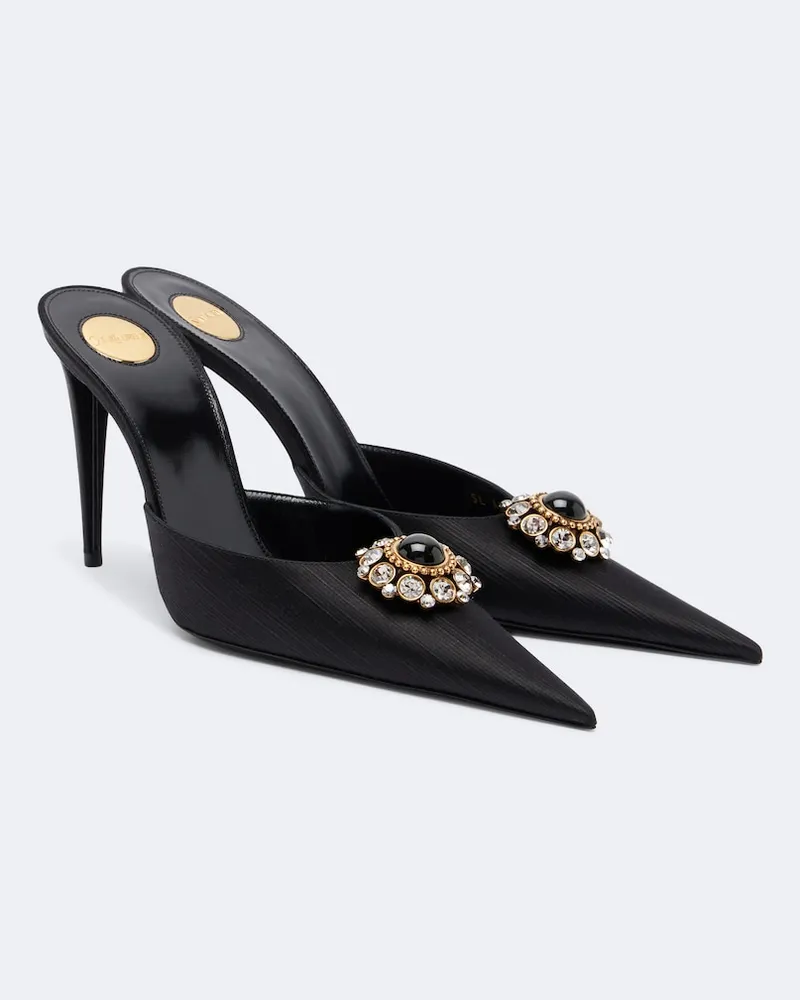 Saint Laurent Mules Cosmo in satin Nero