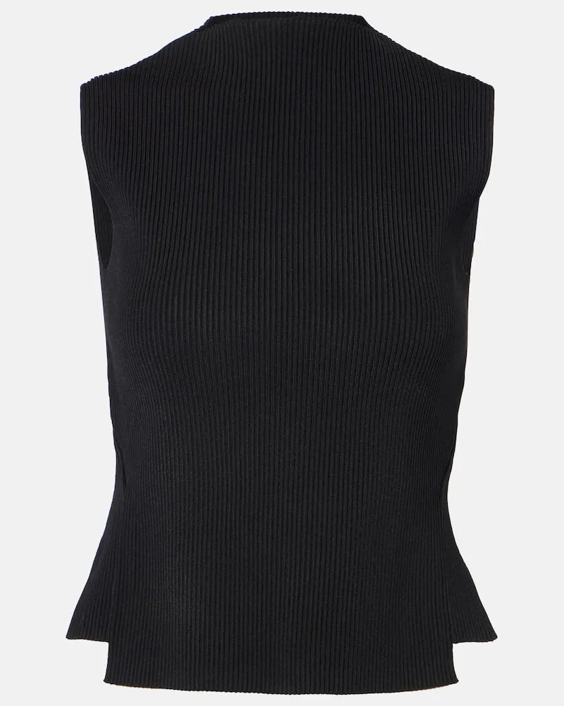 Victoria Beckham Top in maglia a coste Nero