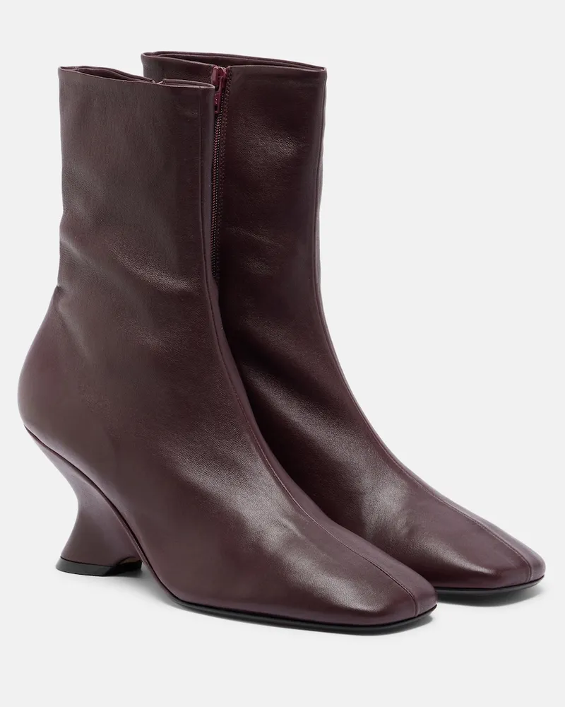 Dries van Noten Stivaletti in pelle Borgogna