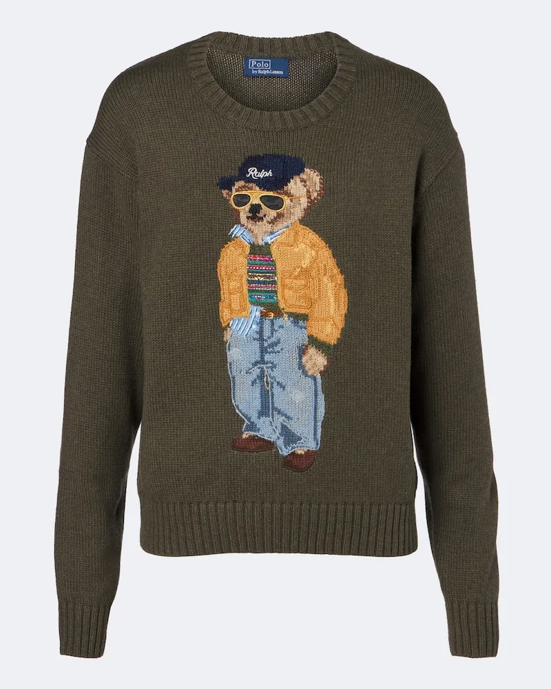 Ralph Lauren Pullover Polo Bear in cotone Verde