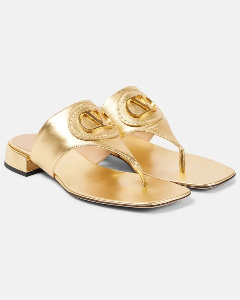 Valentino Garavani Sandali infradito VLogo Signature in pelle Oro
