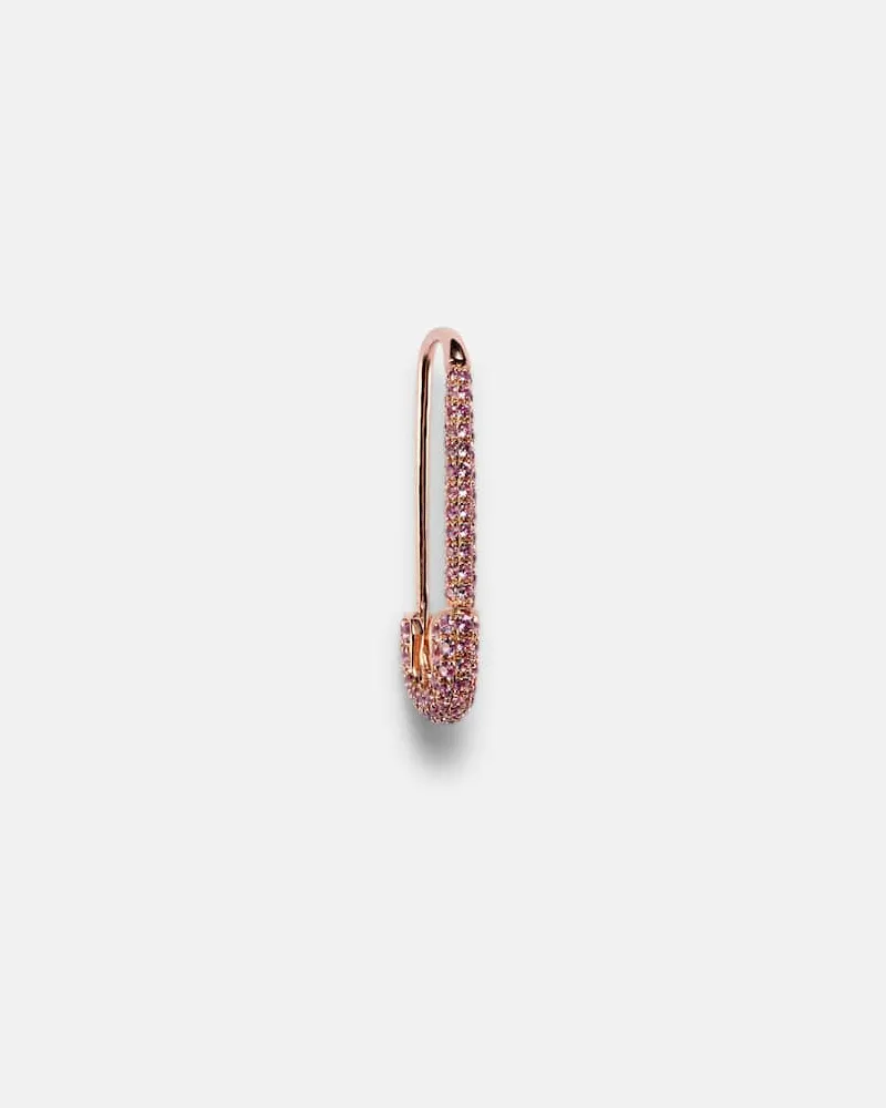 ANITA KO Orecchino singolo Safety Pin in oro rosa 18 kt con zaffiri Oro