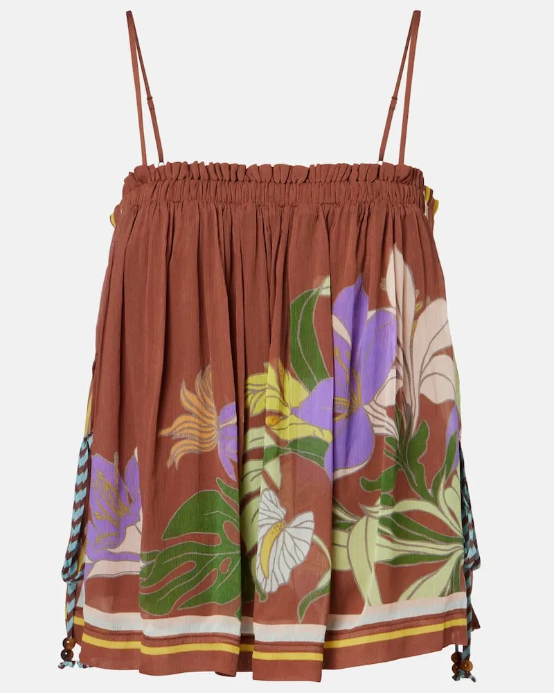 ALEMAIS AlÃ©mais Top Alfie con stampa floreale Marrone